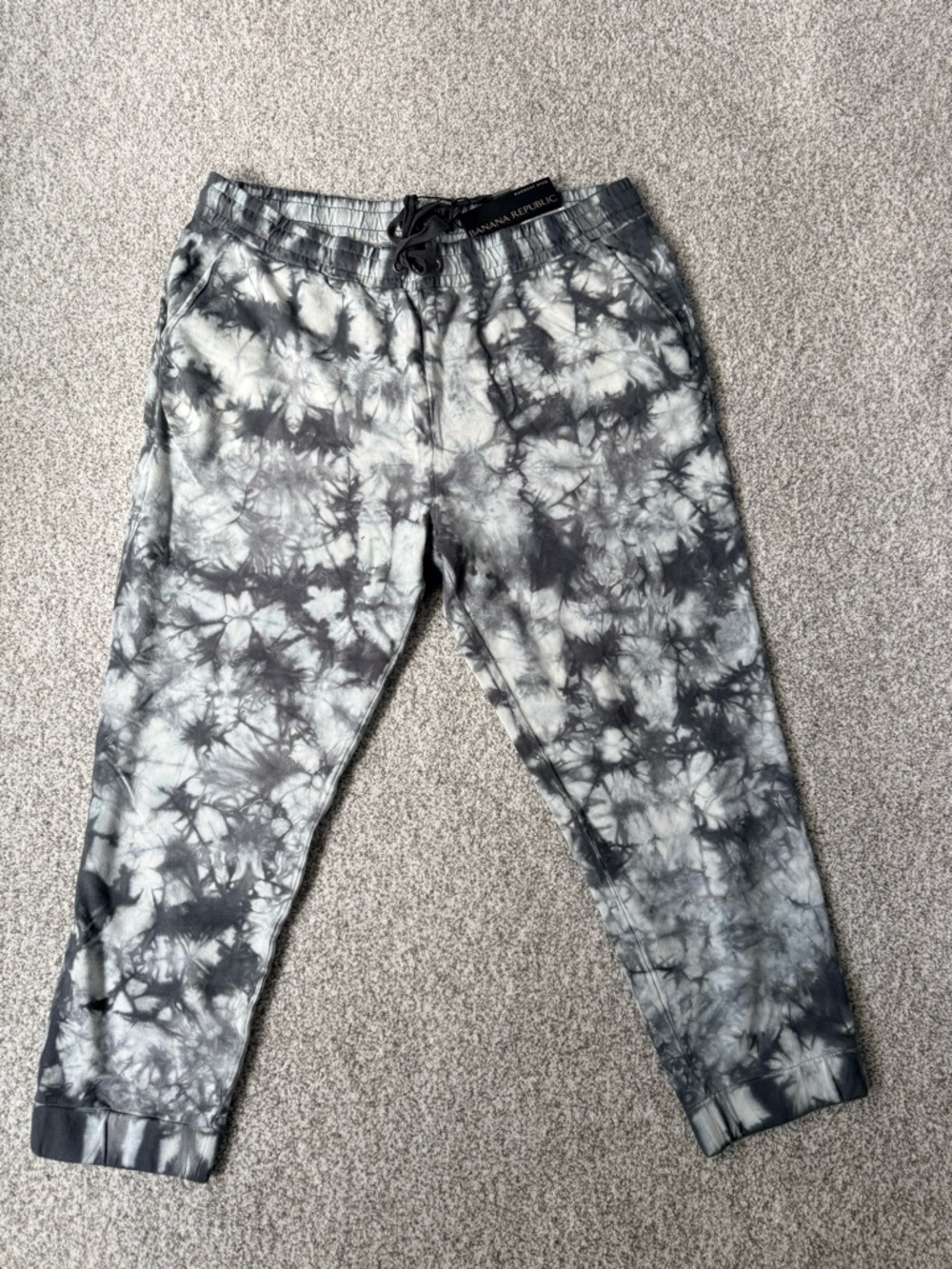 NWT Banana Republic Tie Dyed Gray Black Sweatpants Women’s Large